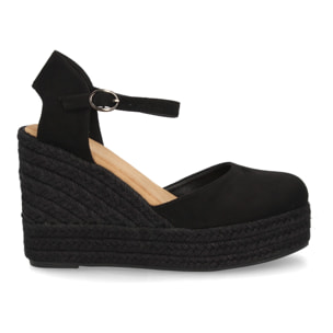 Alpargata cuña mujer talón cerrado y pulsera tobillo