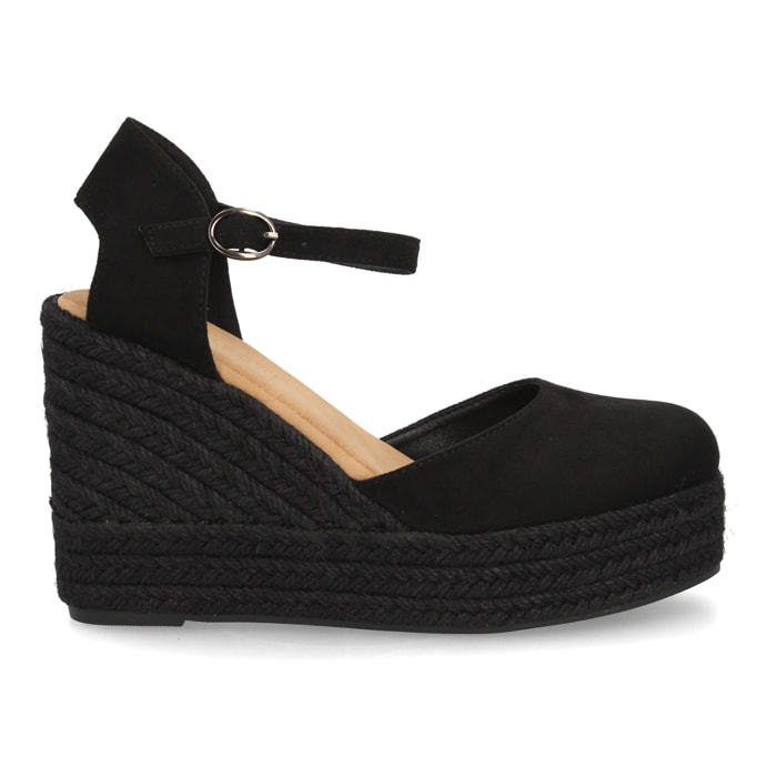 Alpargata cuña mujer talón cerrado y pulsera tobillo