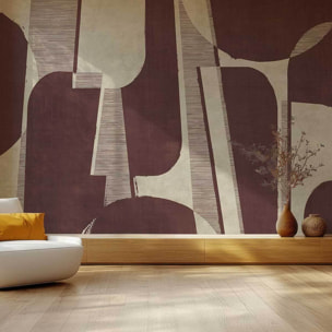 Papier peint panoramique Modulo burgundy  Intissé