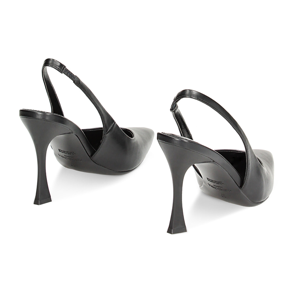 Décolleté slingback nere, tacco 9,5 cm