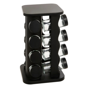 Support à épices 16 emplacements noir