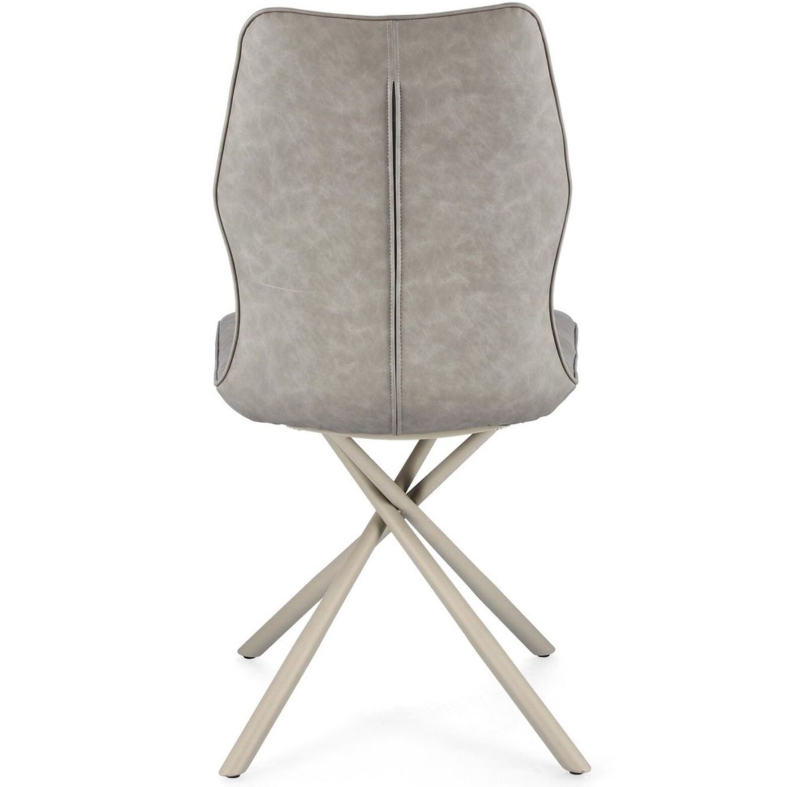 Set di sedie KEPLER in similpelle tortora e gambe incrociate beige