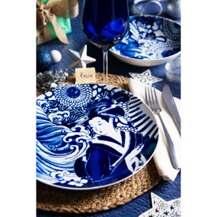Service 18 Assiettes Excelsa – Kon, Porcelaine Bleue