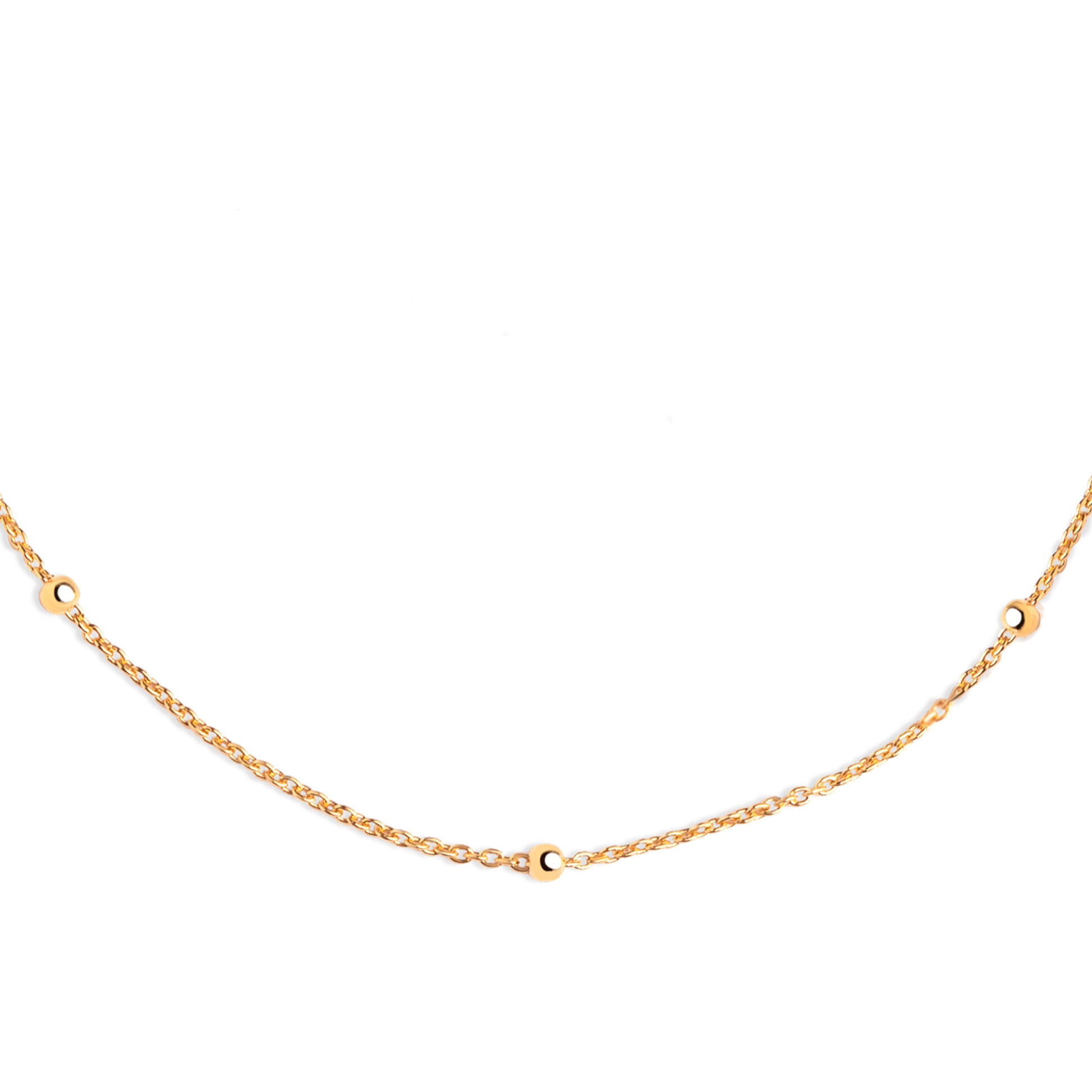 Collar Dots Plata Baño Oro