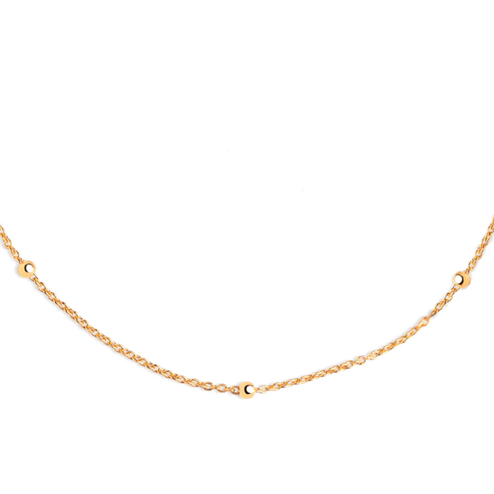 Collar Dots Plata Baño Oro