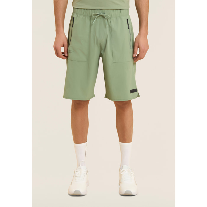 Bermuda Regular Nylon Rip-Stop con Tasche Zip