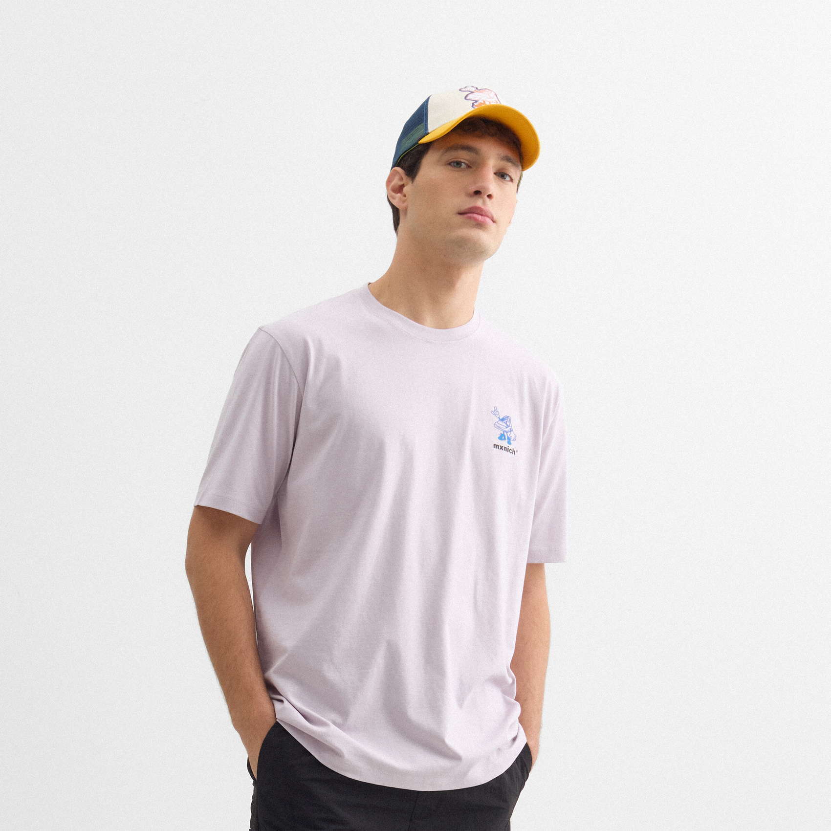 Camiseta oversize MUNICH streetwear de algodón orgánico lila