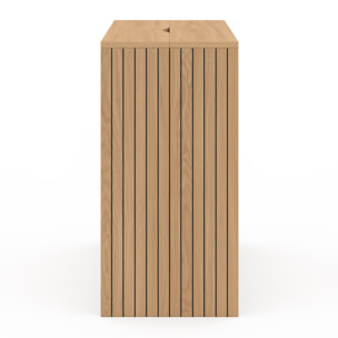 Table d'appoint mini bar Faustine bois et lattes