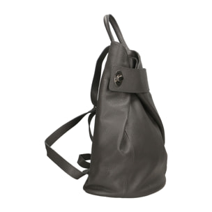 Chicca Borse - Zaino Donna in Vera Pelle - Colore Grigio