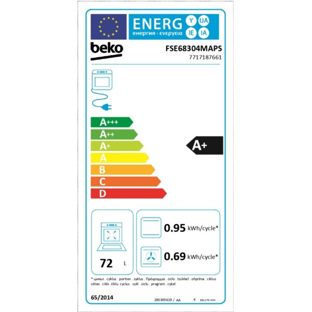 Cuisinière induction BEKO FSE68304MAPS Pyrolyse