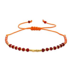 Pulsera con Cristal Naranja acabado oro 18k