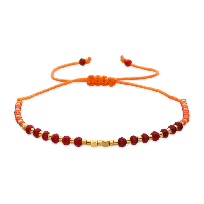 Pulsera con Cristal Naranja acabado oro 18k