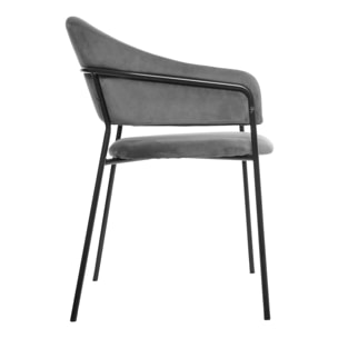 Fauteuil "Siron" - velours - gris