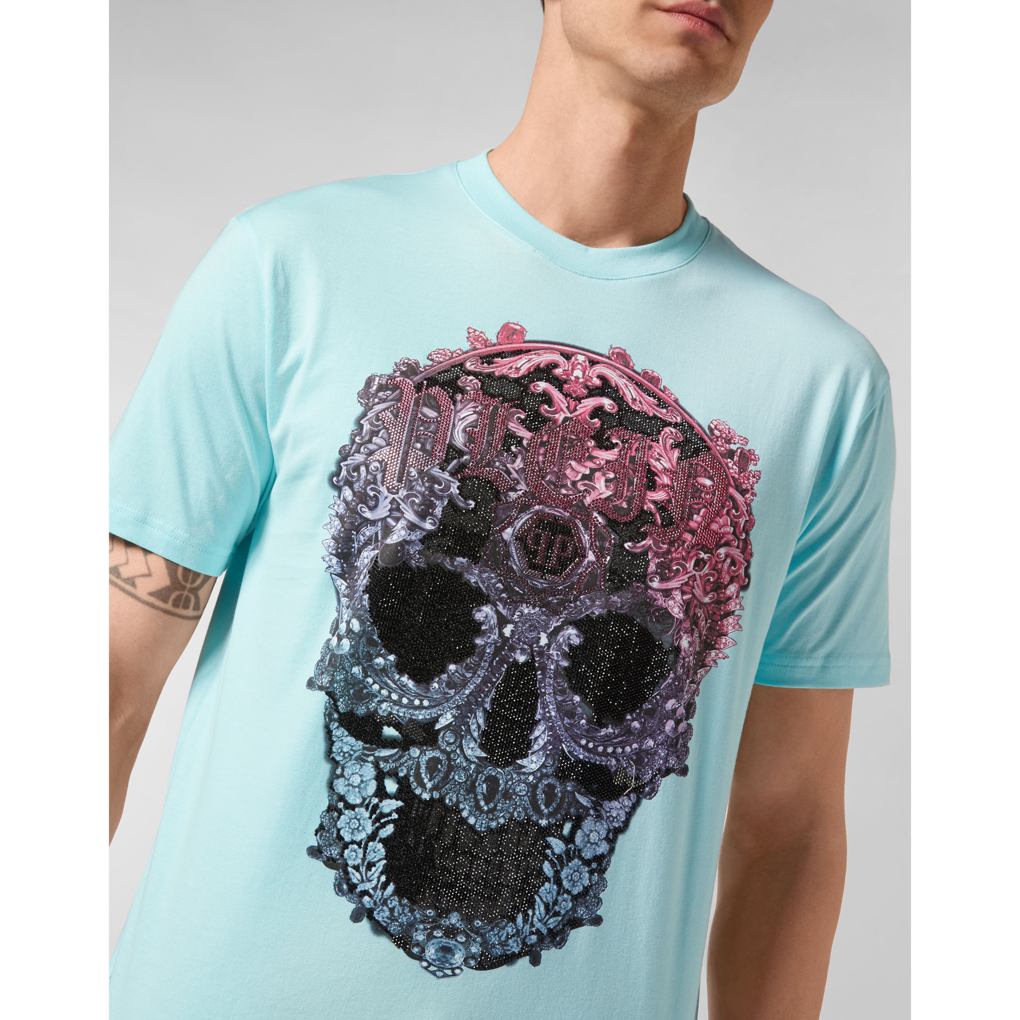 PHILIPP PLEIN T-Shirt Round Neck SKULL