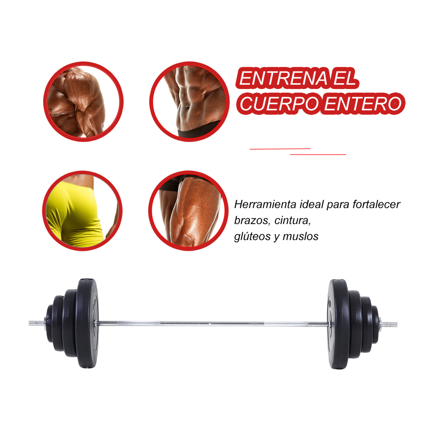 Barra de Pesas 70 kg con Mancuernas Set de Pesas Ajustables con 8 Discos 1,5kg 5kg 10kg 15kg y 1 Barra para Entrenamiento de Fuerza en Hogar Gimnasio Oficina 170x40,5x40,5 cm Negro