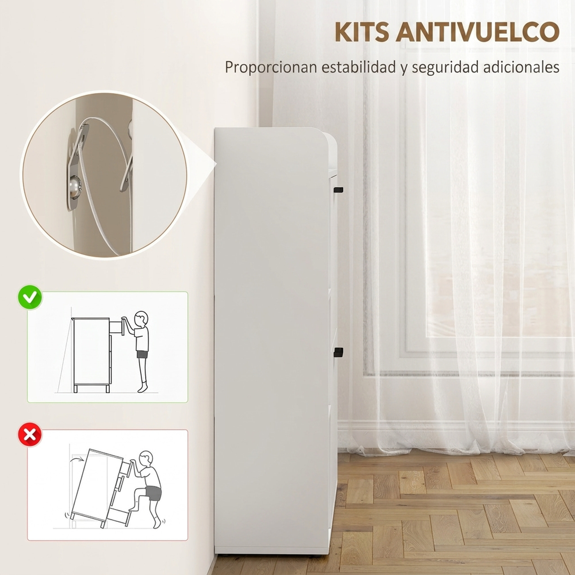 Zapatero Estrecho 2 Puertas, Mueble Zapatero con 3 Estantes Laterales y Estantes Ajustables, para 15 Pares de Zapatos, para Pasillo, Entrada, Espacio Reducido, 83x24x90,5 cm, Blanco