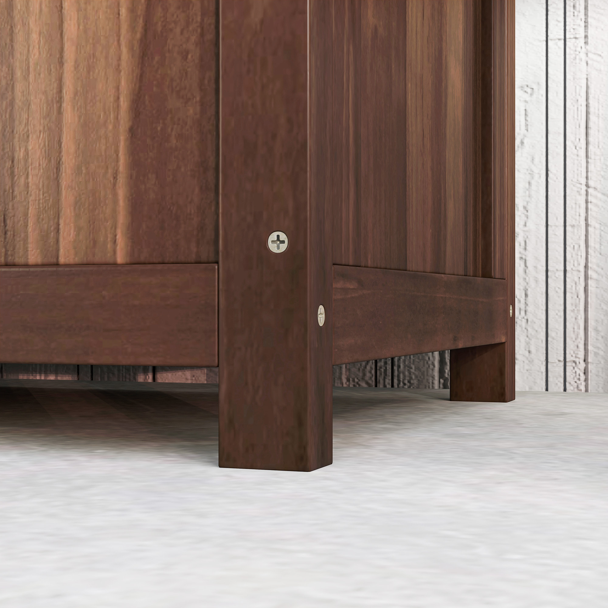 Jardinière treillis haut - bac à fleurs - 76 x 36 x 170 cm - bois sapin verni