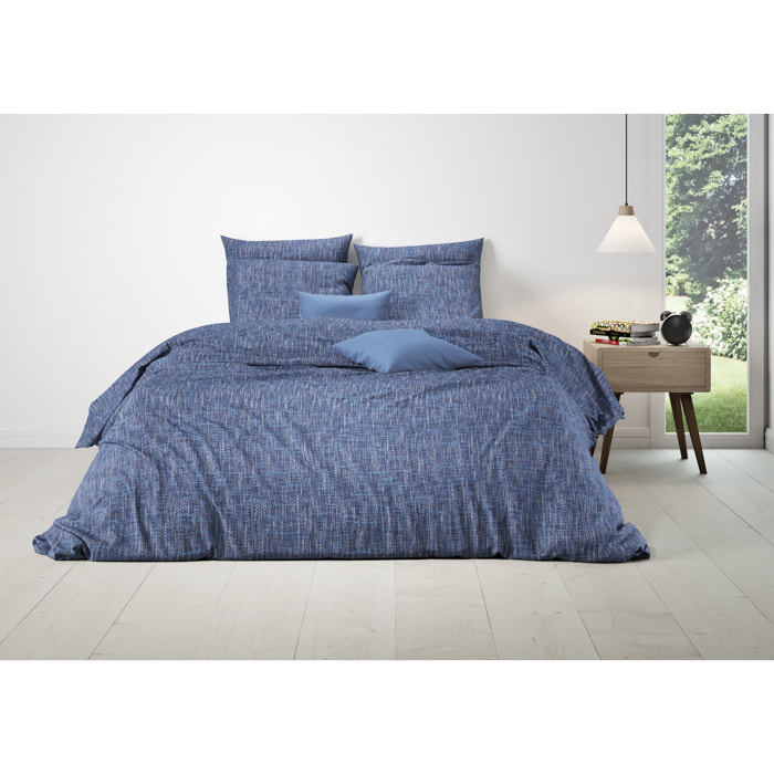 Parure housse de couette Coton Bleu Lindigo
