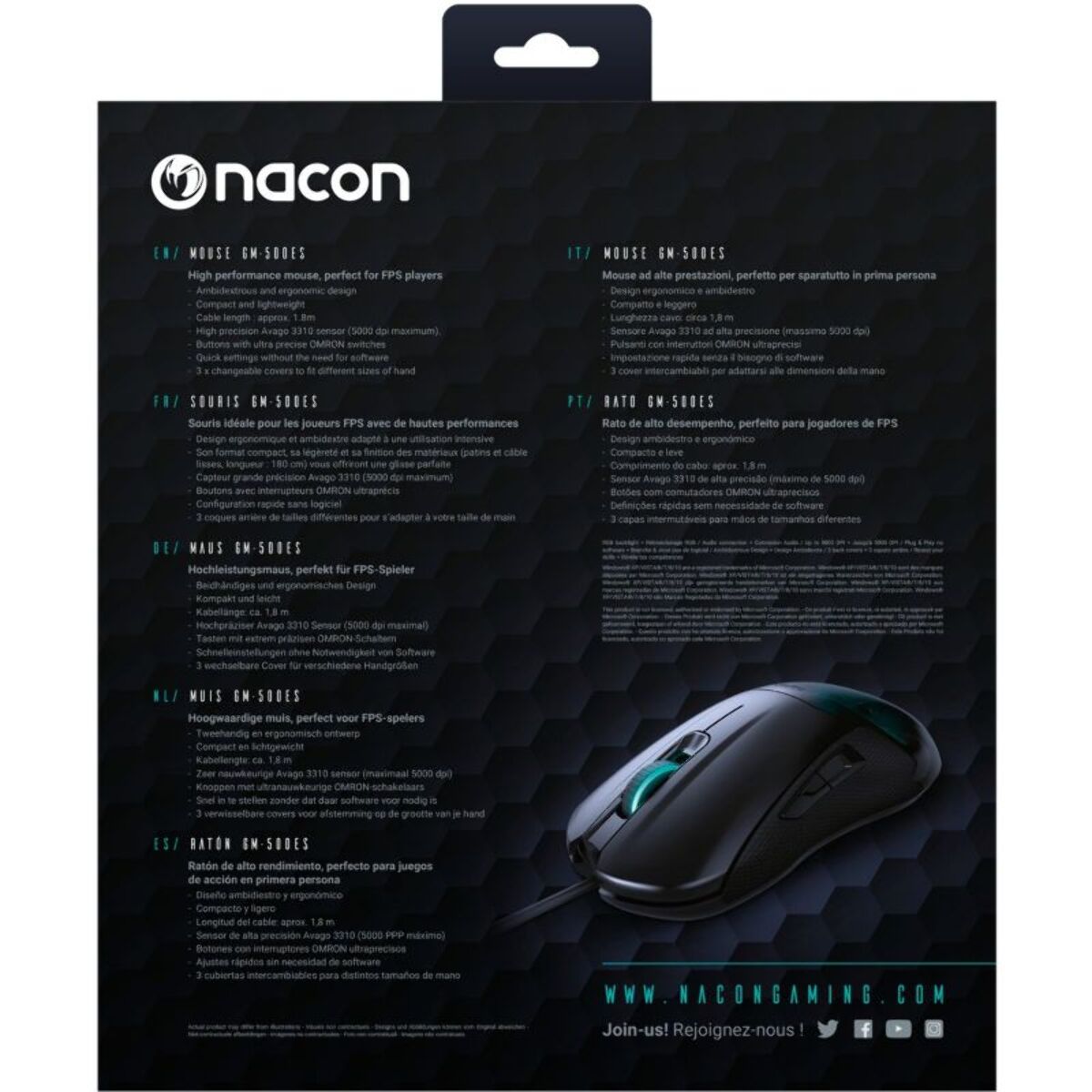 Souris Gamer Filaire NACON PCGM-500ES