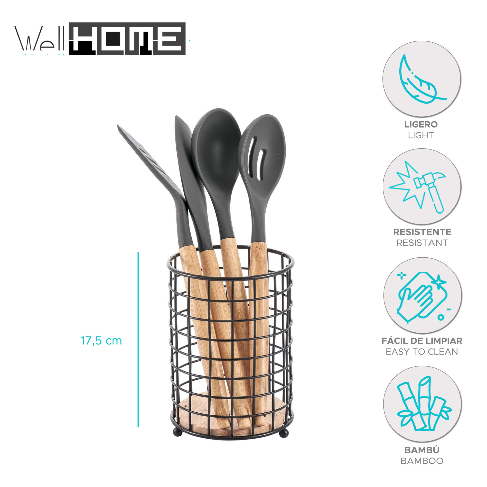 Porta cubiertos ELIE en acero - Elegante, industrial y funcional