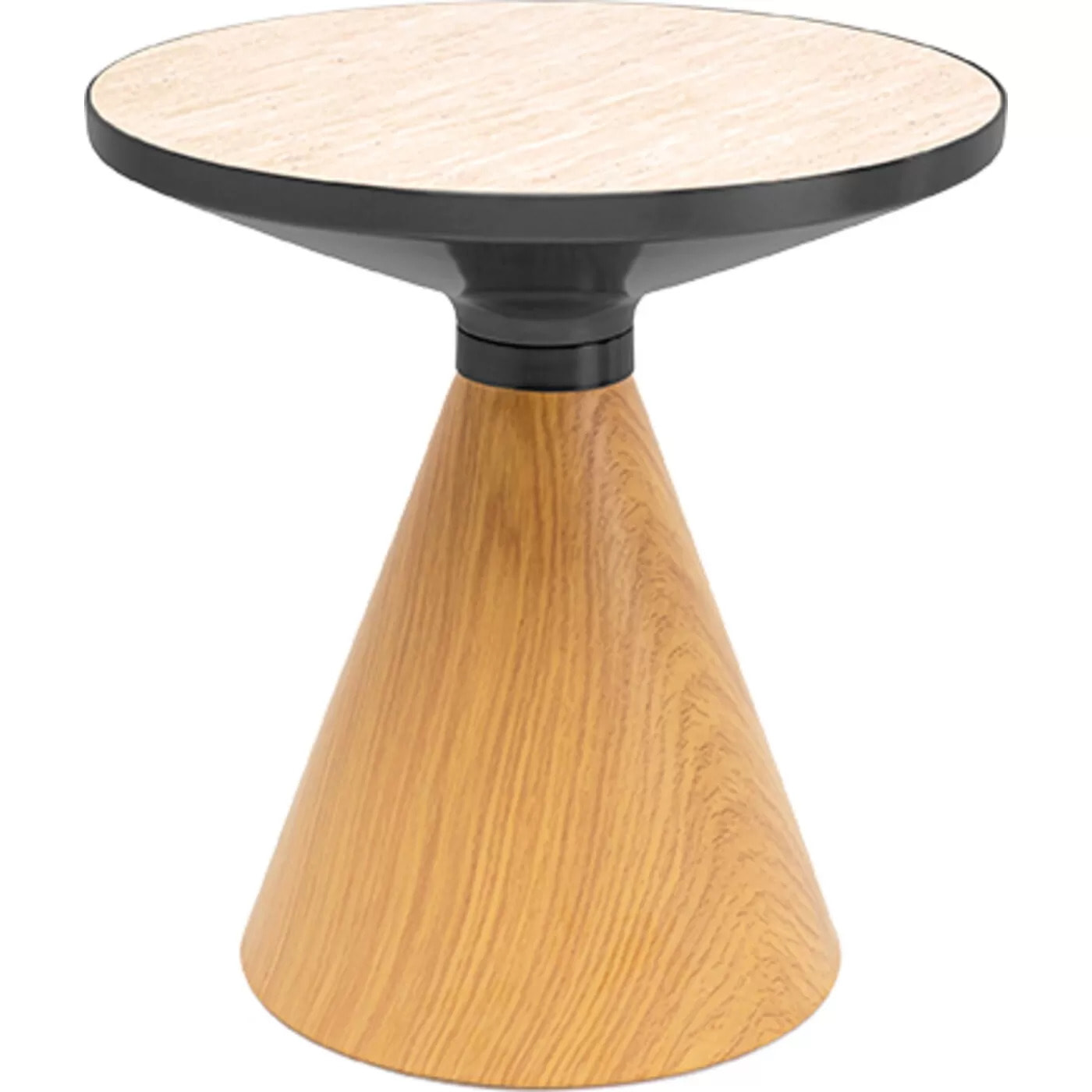 Table d'appoint Cono Travertino 50cm chêne Kare Design