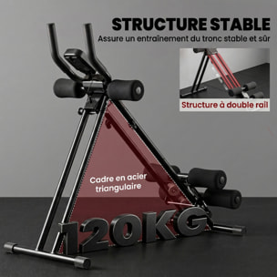 Machine abdos pliable - appareil à abdominaux réglable - écran LCD multifonction