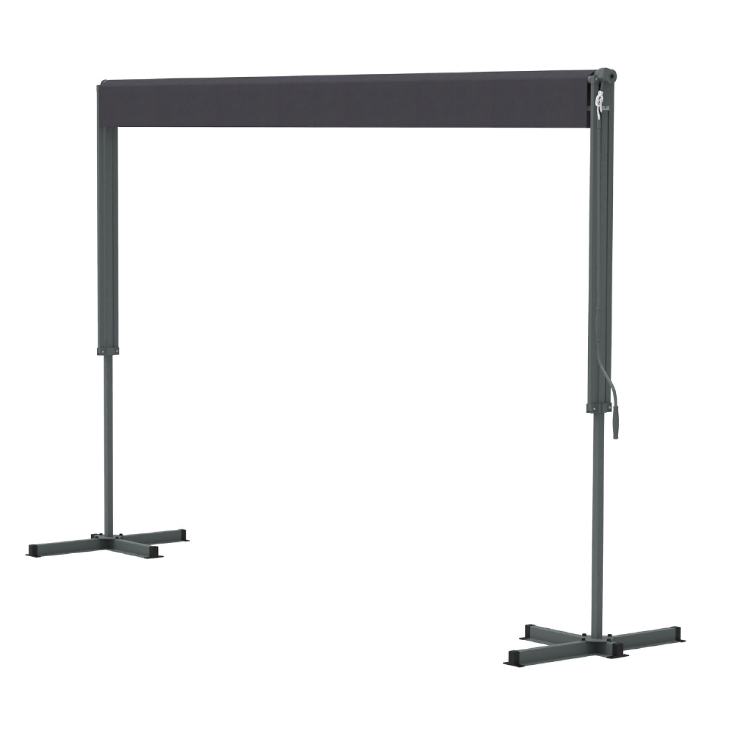 Store banne double pente manuel 2.95 x 3 m gris NAUARI