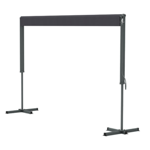 Store banne double pente manuel 2.95 x 3 m gris NAUARI