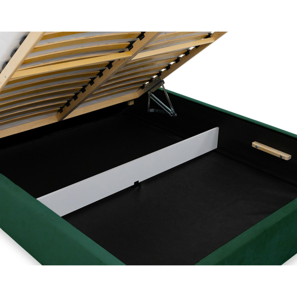 John - lit coffre - 180x200 cm - en velours - sommier inclus - Vert