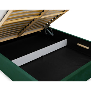John - lit coffre - 180x200 cm - en velours - sommier inclus - Vert