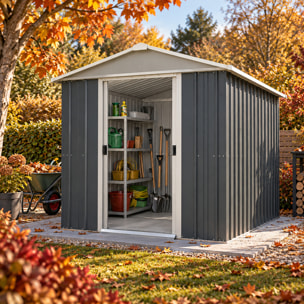 Abri de jardin métal anthracite Yardmaster 2,3 m² + kit d'ancrage