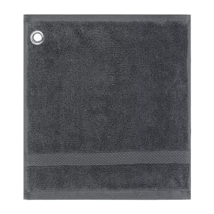 Carre avec oeillet pur coton 550 g/m² uni anthracite Elea carbone