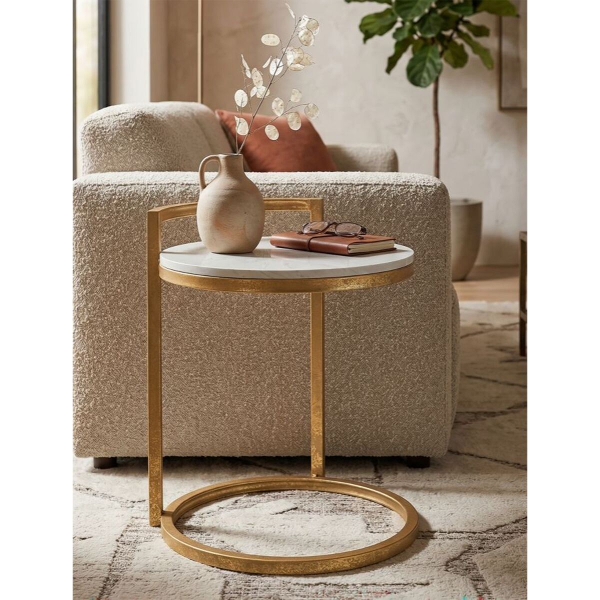 TAVOLINETTO ROUND MARBLE CM 40X43X50