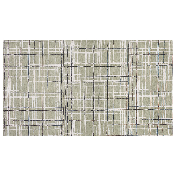 TAPPETO ARREDO GRAFFIATO VERDE CENERE CON FONDO ANTISCIVOLO