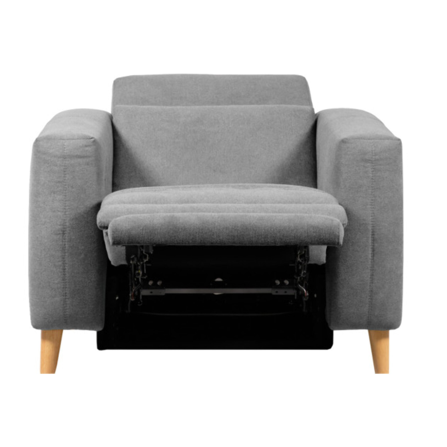 Fauteuil électrique relax tissu et pieds en bois - MARCO