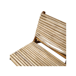Fauteuil lounge teck massif et branches de bois flotté vernies - JESSIE