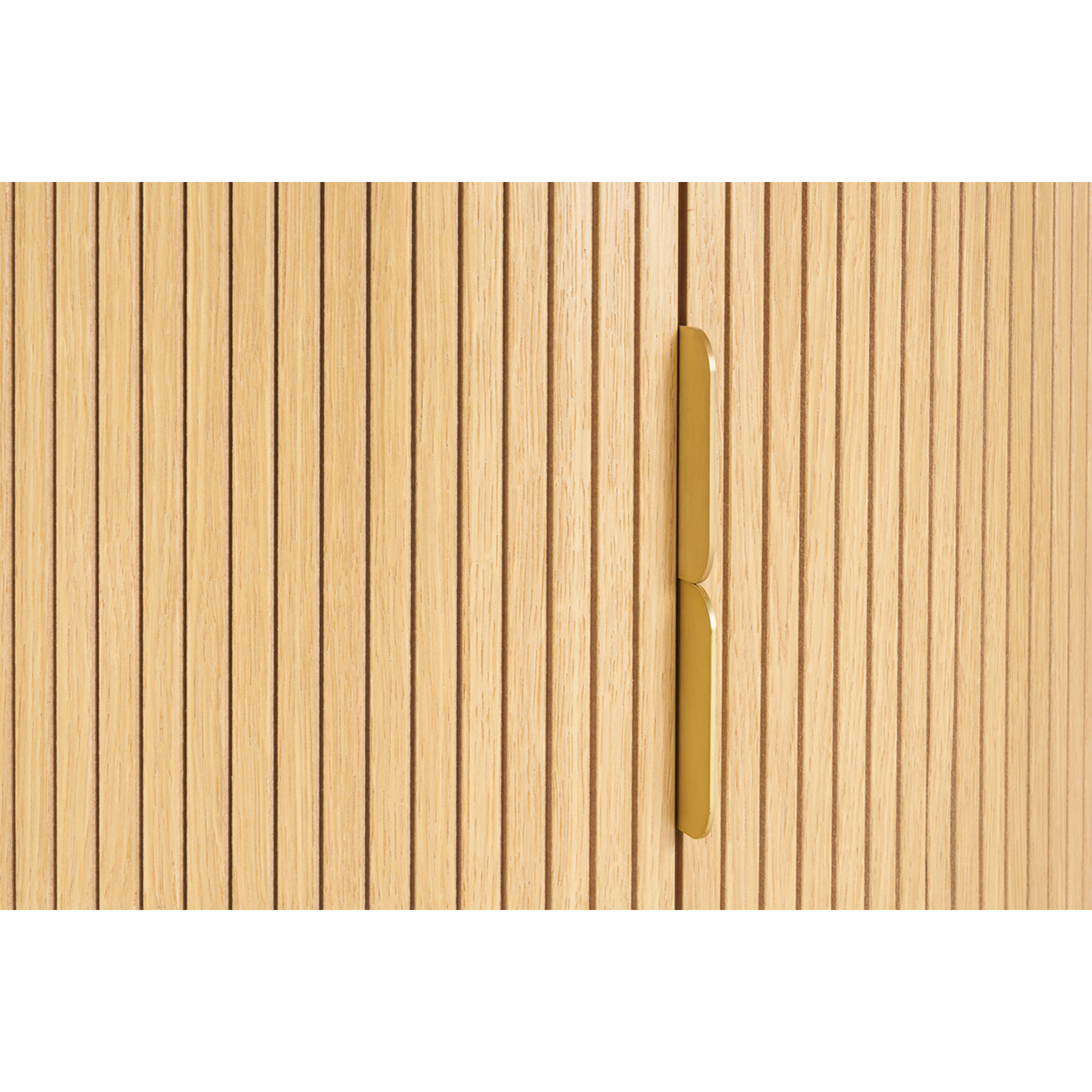 Table basse ronde finition bois clair chêne 2 portes coulissantes D80 cm EPIC