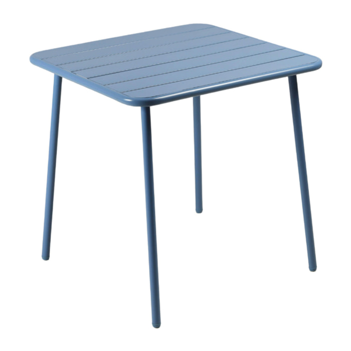 EVORA Table carrée 4 places 70x70cm bleu