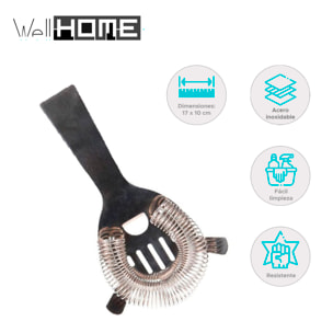 Colador de acero inoxidable 17x10cm resistente y fácil de limpiar