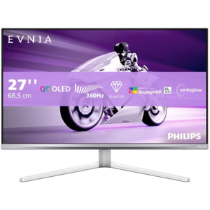 Ecran PC Gamer PHILIPS Evnia 27M2N8500 27" QHD 360Hz QD-OLED HDR True Black 400 HDMI 2.1 USB-C 15W Ambiglow