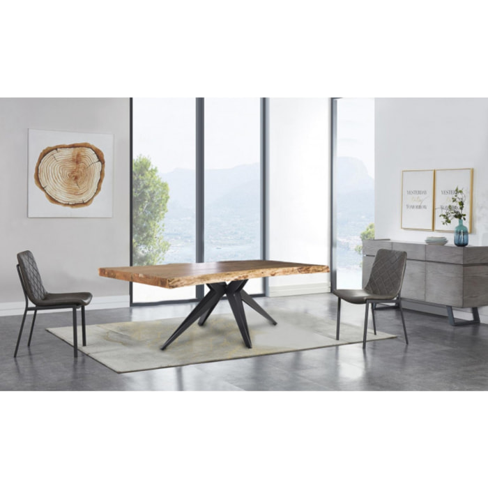Pied de table de repas n°2 en métal noir - croix ajouré - UNIK