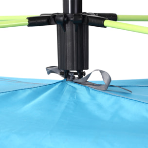 Tienda de Playa Plegable, Carpa de Playa Pop-up para 1-2 Personas con Protección UV, Impermeable, Bolsa de Transporte, para Parque, Camping, 220x173x120 cm, Azul Claro