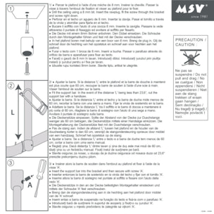 Suspente pour Barre de douche Alu 60cm Blanc MSV