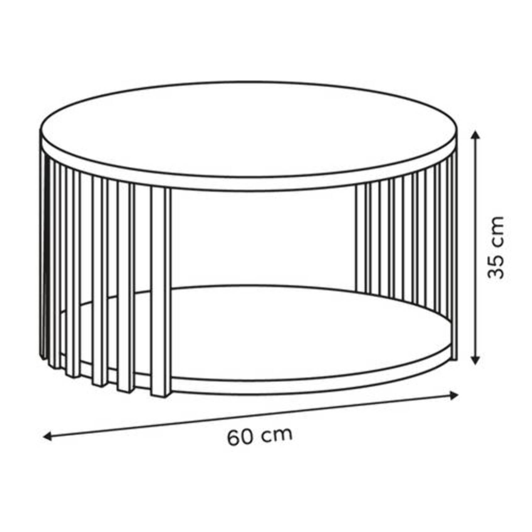 Table basse Slat 60x60x35cm