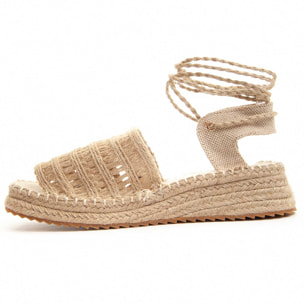 Sandalias de Cuña - Beige - Altura: 3 cm