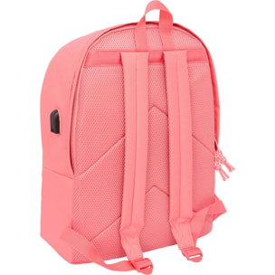 Mochila doble para portatil 15,6"+usb f.c.barcelona chica coral