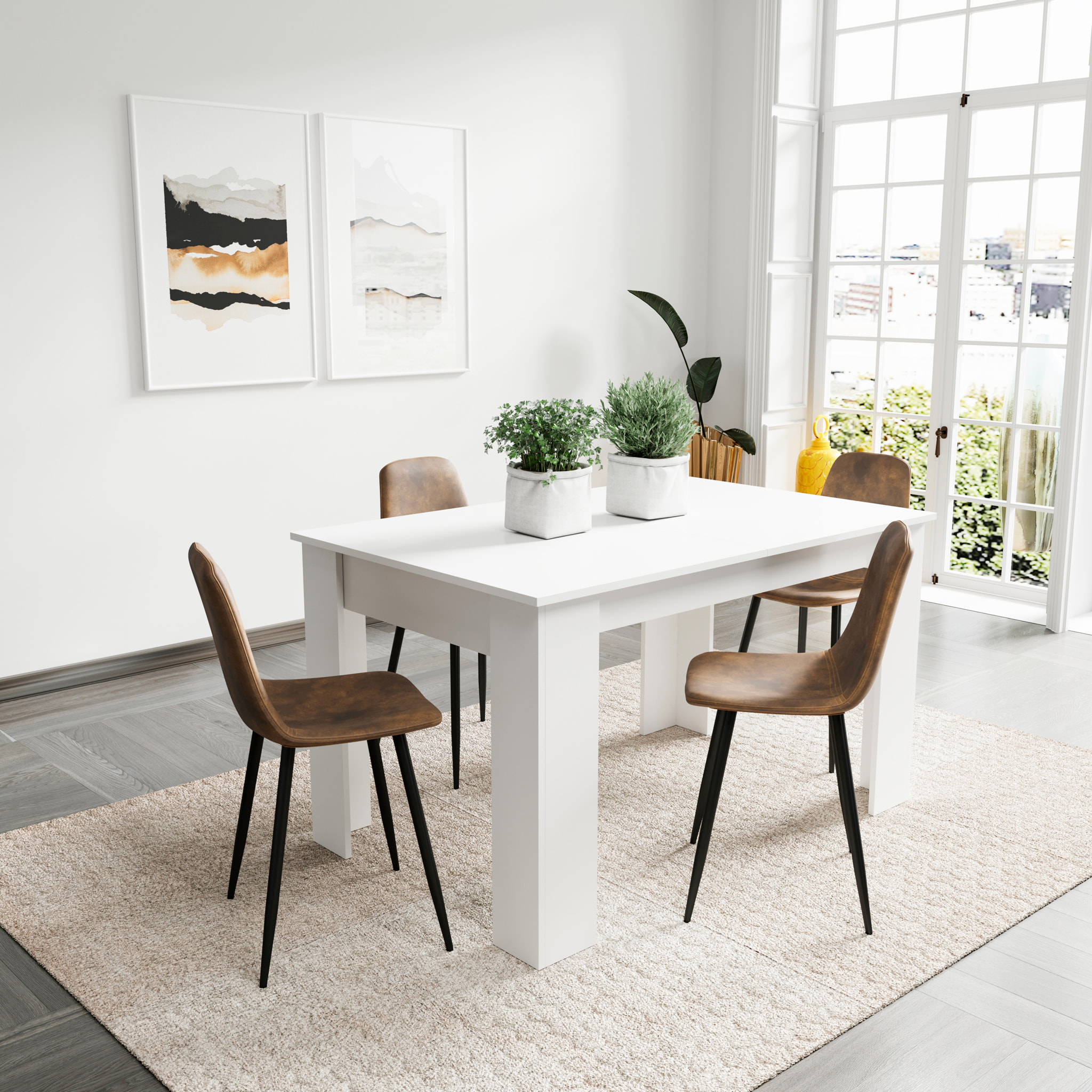 Set Di 4 Sedie In Ecopelle Per Sala Da Pranzo Ufficio Con Gambe In Metallo Stile Vintage Scandinavo Comoda Seduta Per Soggiorno Sala Riunione Marrone