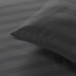 Parure de lit rayures dans le tissage - Gris