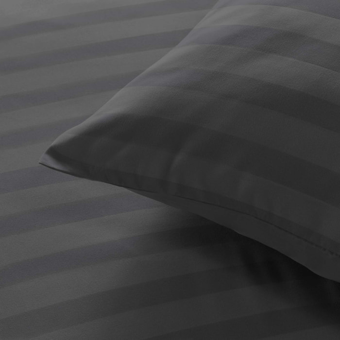 Parure de lit rayures dans le tissage - Gris