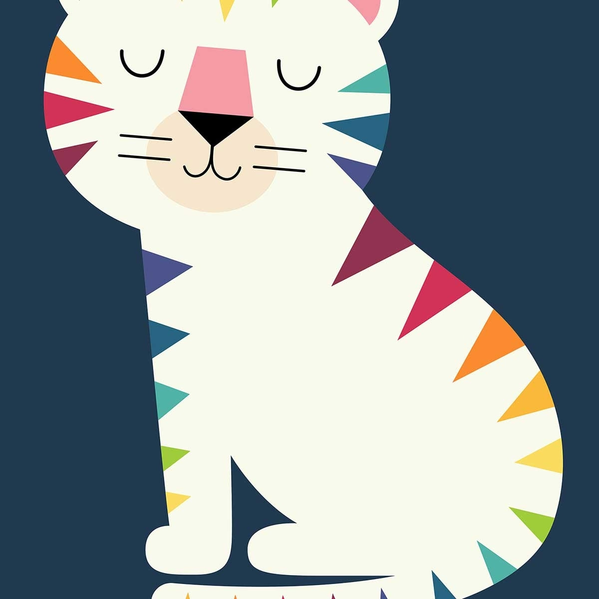 Tableau tigre en arc en ciel Toile imprimée